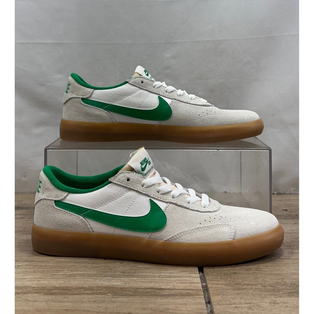 Nike SB Heritage Vulc‎ Summit White Lucky Green Gum Men's Skate Shoes